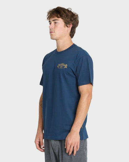Hawaii Old English Classic Short Sleeve Knit T-Shirt - Dark Denim
