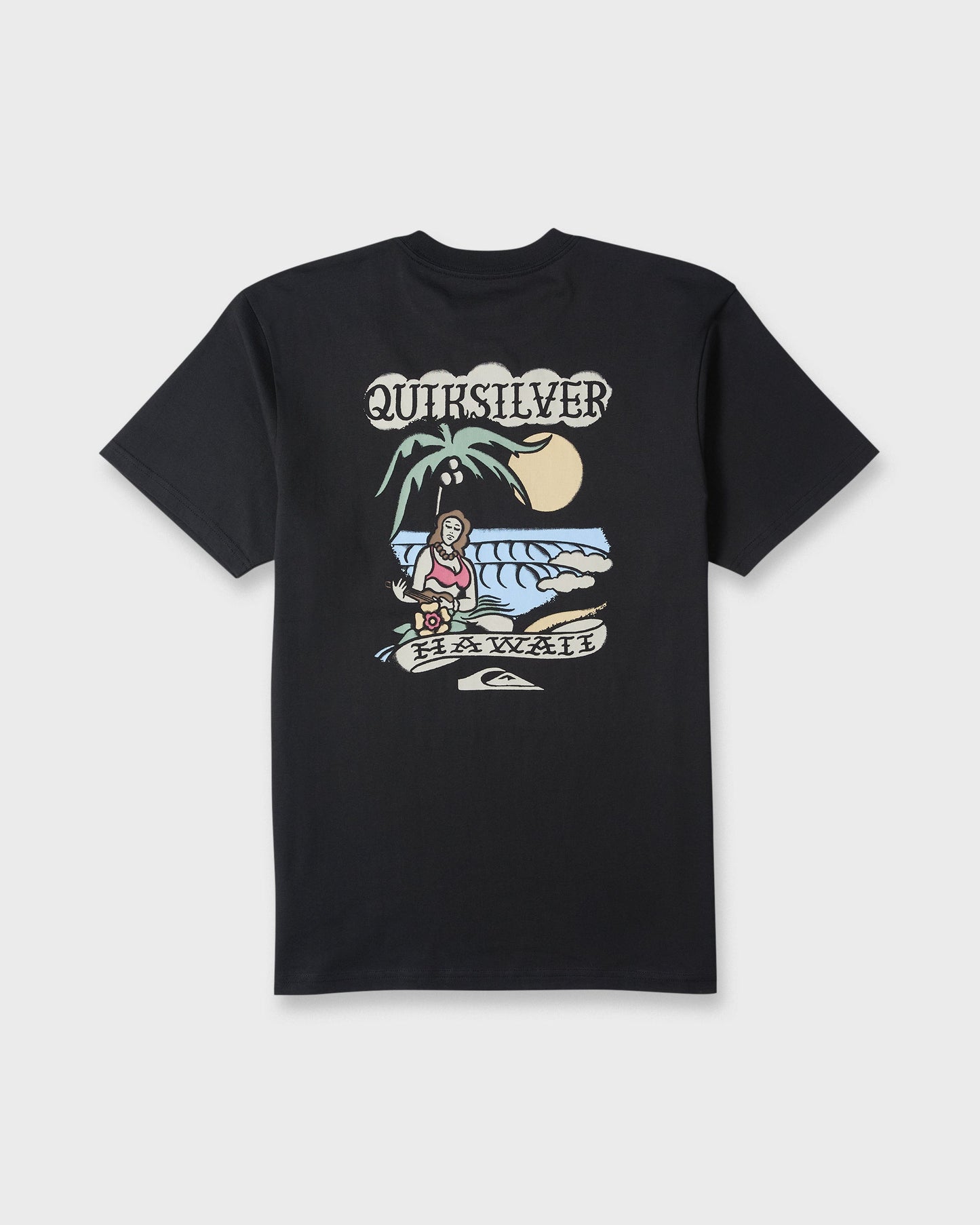 Hawaii Island Peace Short Sleeve Cotton T-Shirt - Black