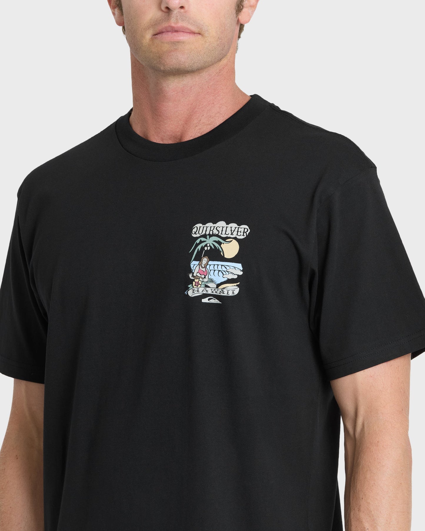 Hawaii Island Peace Short Sleeve Cotton T-Shirt - Black