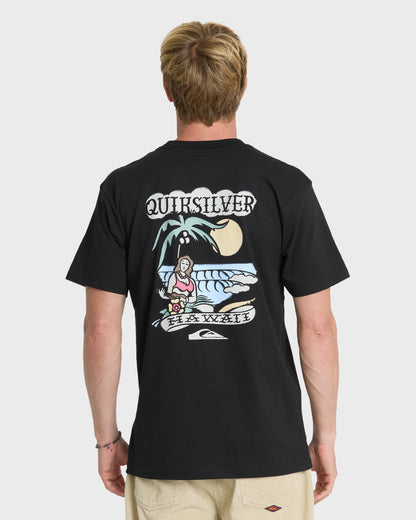 Hawaii Island Peace Short Sleeve Cotton T-Shirt - Black