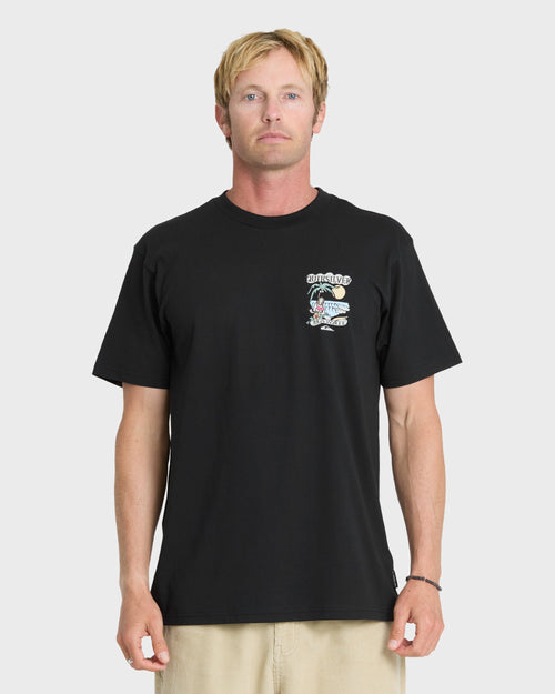 Hawaii Island Peace Short Sleeve Cotton T-Shirt - Black