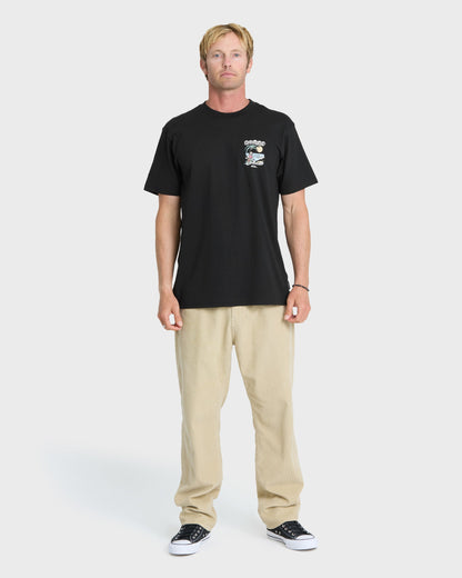 Hawaii Island Peace Short Sleeve Cotton T-Shirt - Black