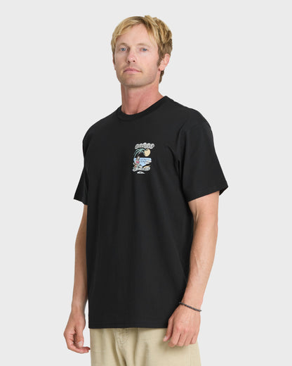 Hawaii Island Peace Short Sleeve Cotton T-Shirt - Black