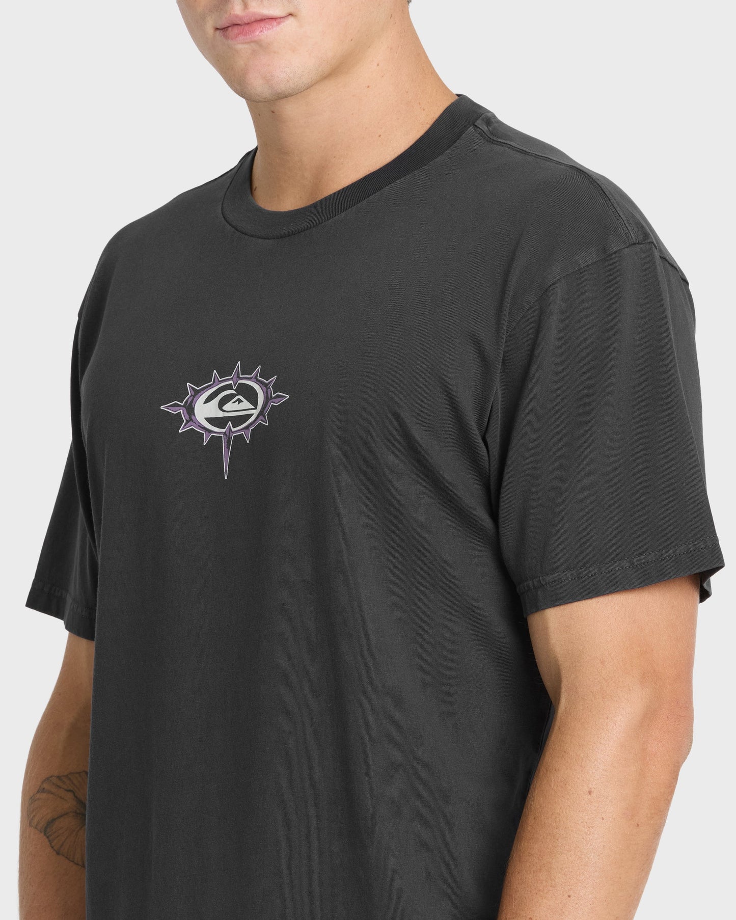 Metal Vision Pigment Dye Short Sleeve Cotton T-Shirt - Phantom