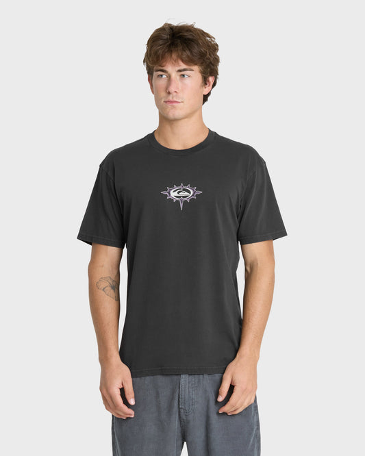 Metal Vision Pigment Dye Short Sleeve Cotton T-Shirt - Phantom