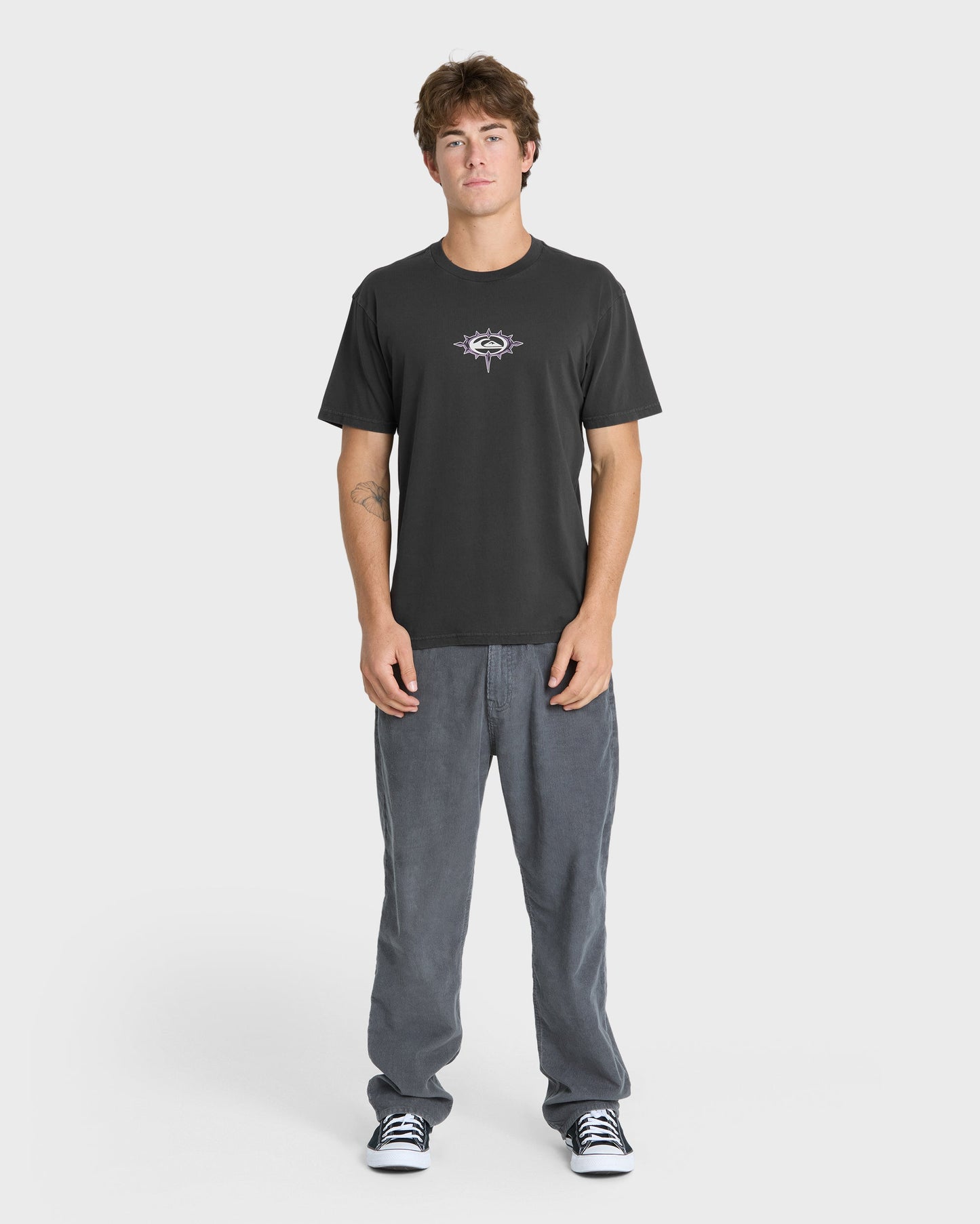 Metal Vision Pigment Dye Short Sleeve Cotton T-Shirt - Phantom