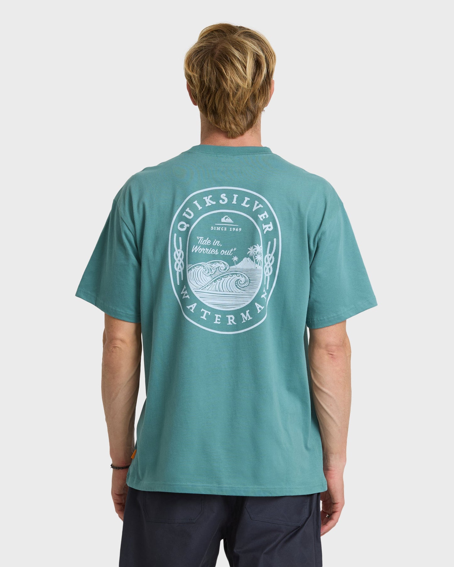 Waterman Worries Out Short Sleeve Cotton T-Shirt - North Atlantic