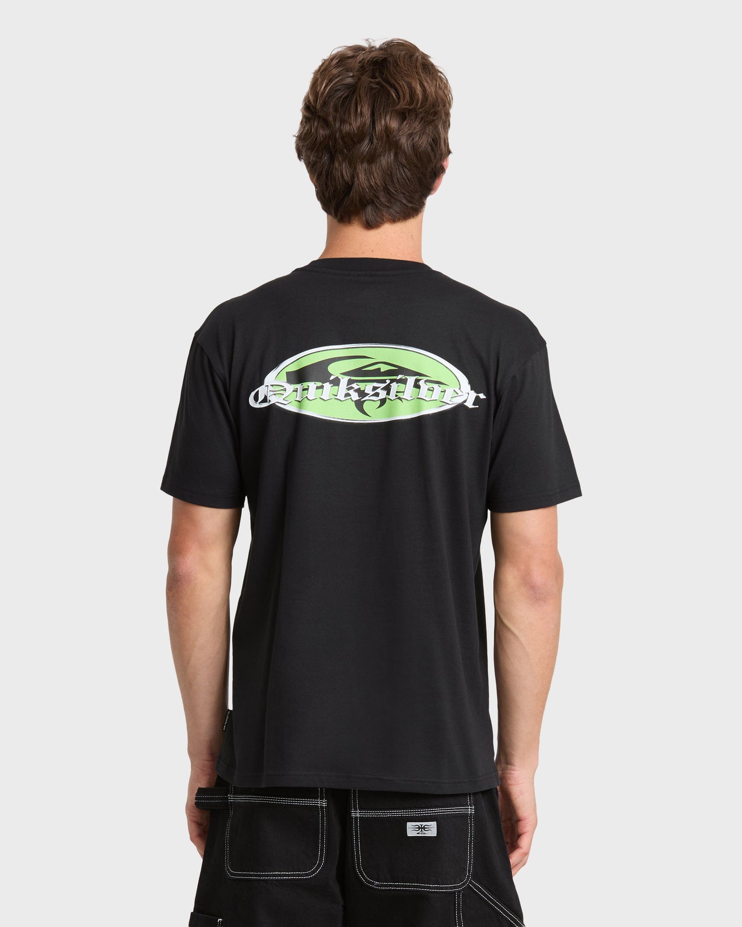 Chrome English Short Sleeve Knit T-Shirt - Black
