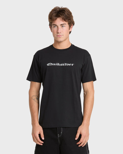 Chrome English Short Sleeve Knit T-Shirt - Black