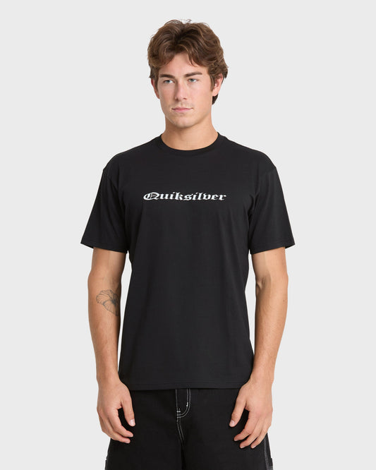 Chrome English Short Sleeve Knit T-Shirt - Black