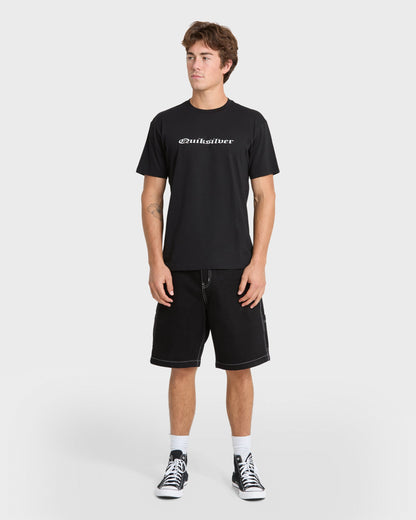 Chrome English Short Sleeve Knit T-Shirt - Black