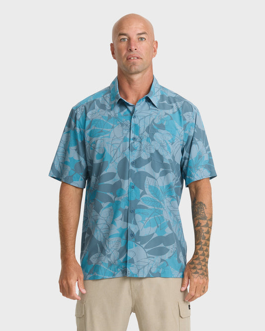 Waterman Performance Pack Short Sleeve Woven Shirt - Real Teal