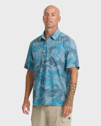 Waterman Performance Pack Short Sleeve Woven Shirt - Real Teal