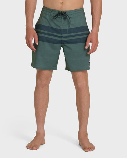 Surfsilk Street Trunk Stripe 18" Boardshorts - Grape Leaf