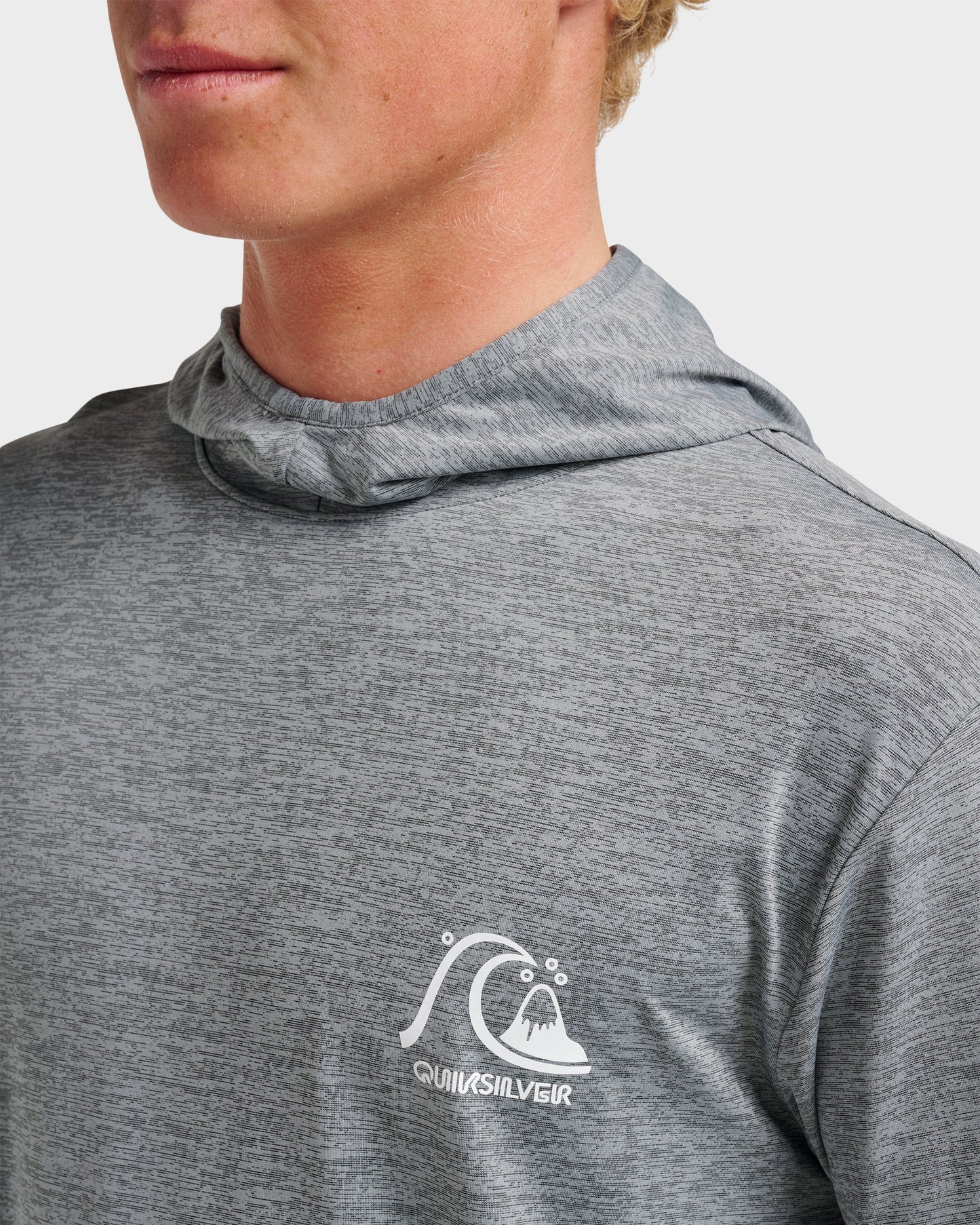 Dna Logo Surf Hood Long Sleeve Surf Tee - Smoked Gray Heather
