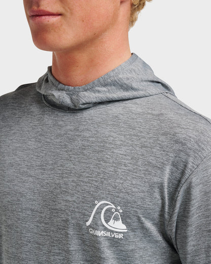 Dna Logo Surf Hood Long Sleeve Surf Tee - Smoked Gray Heather