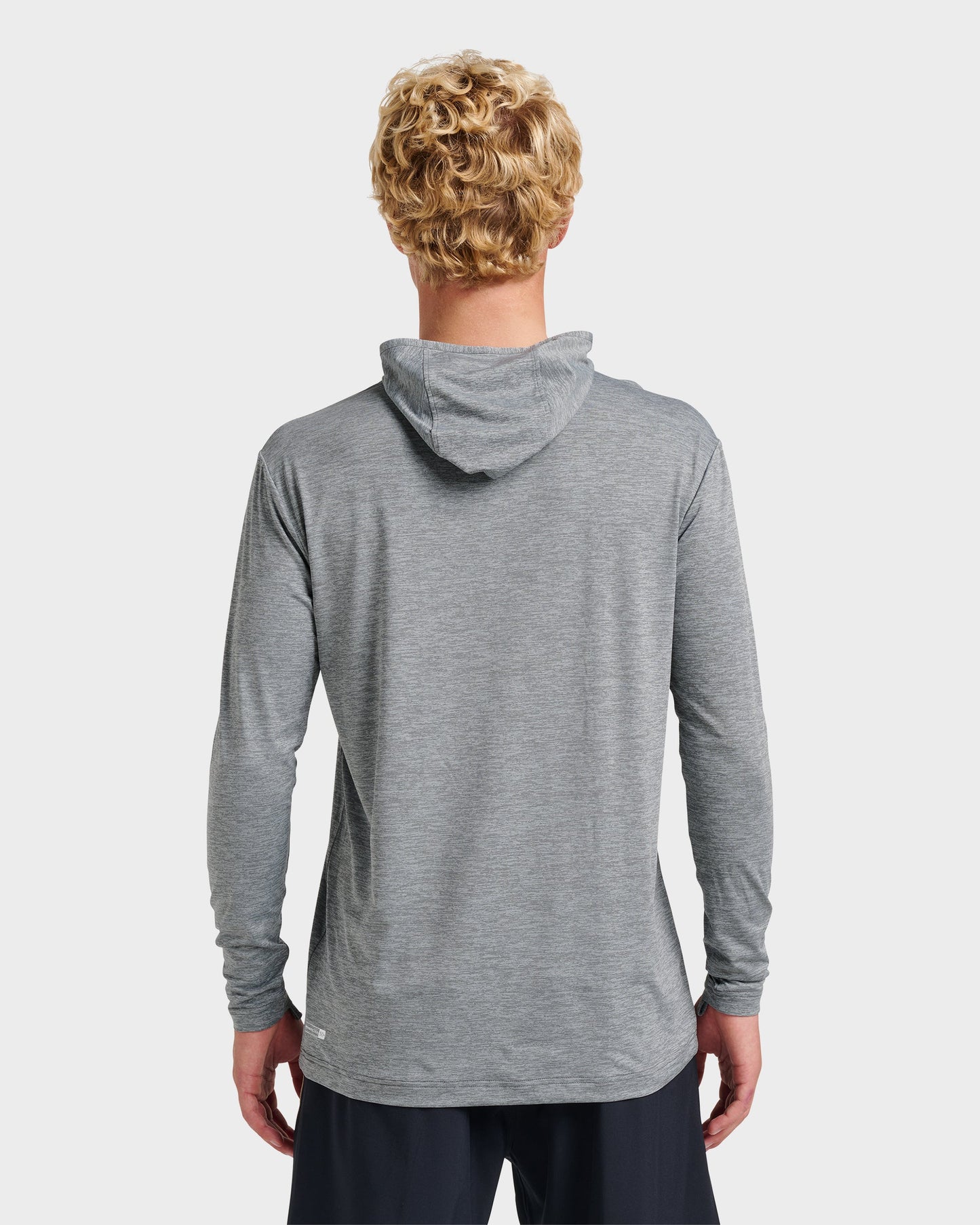 Dna Logo Surf Hood Long Sleeve Surf Tee - Smoked Gray Heather