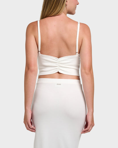 Rhea Solid Cropped Rib Tank