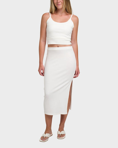 Rhea Solid Cropped Rib Tank
