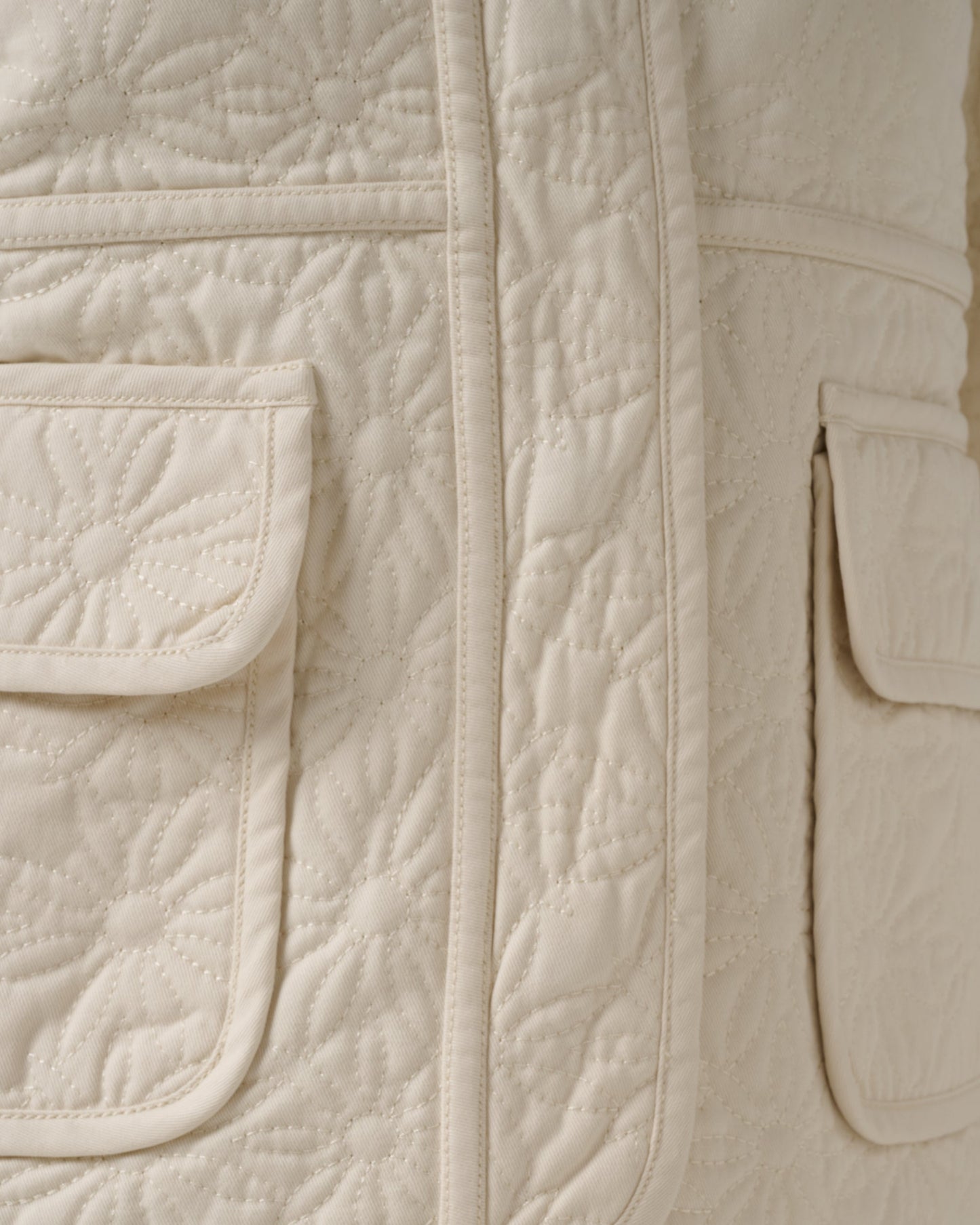 Sundial Hidden Snap Front Quilted Jacket