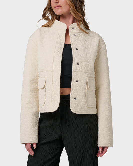 Sundial Hidden Snap Front Quilted Jacket