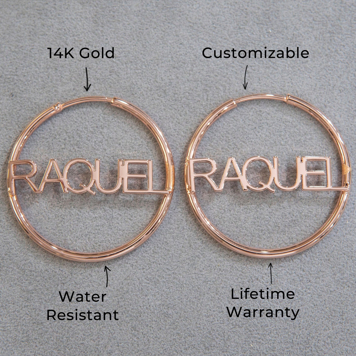 Women Jewelry - 14K Rose Gold Hoop Earrings | Style # E12