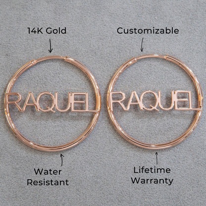 Women Jewelry - 14K Rose Gold Hoop Earrings | Style # E12