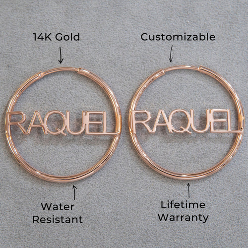 Women Jewelry - 14K Rose Gold Hoop Earrings | Style # E12