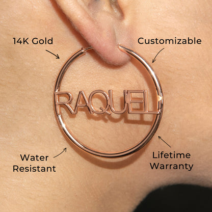 Women Jewelry - 14K Rose Gold Hoop Earrings | Style # E12