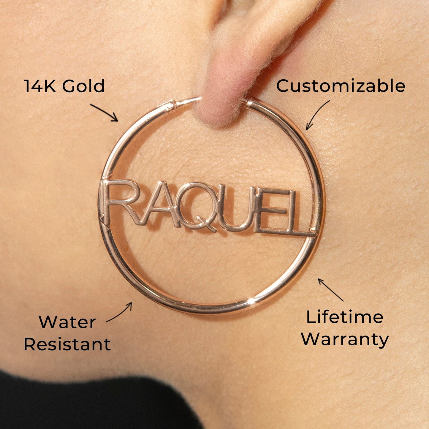 Women Jewelry - 14K Rose Gold Hoop Earrings | Style # E12