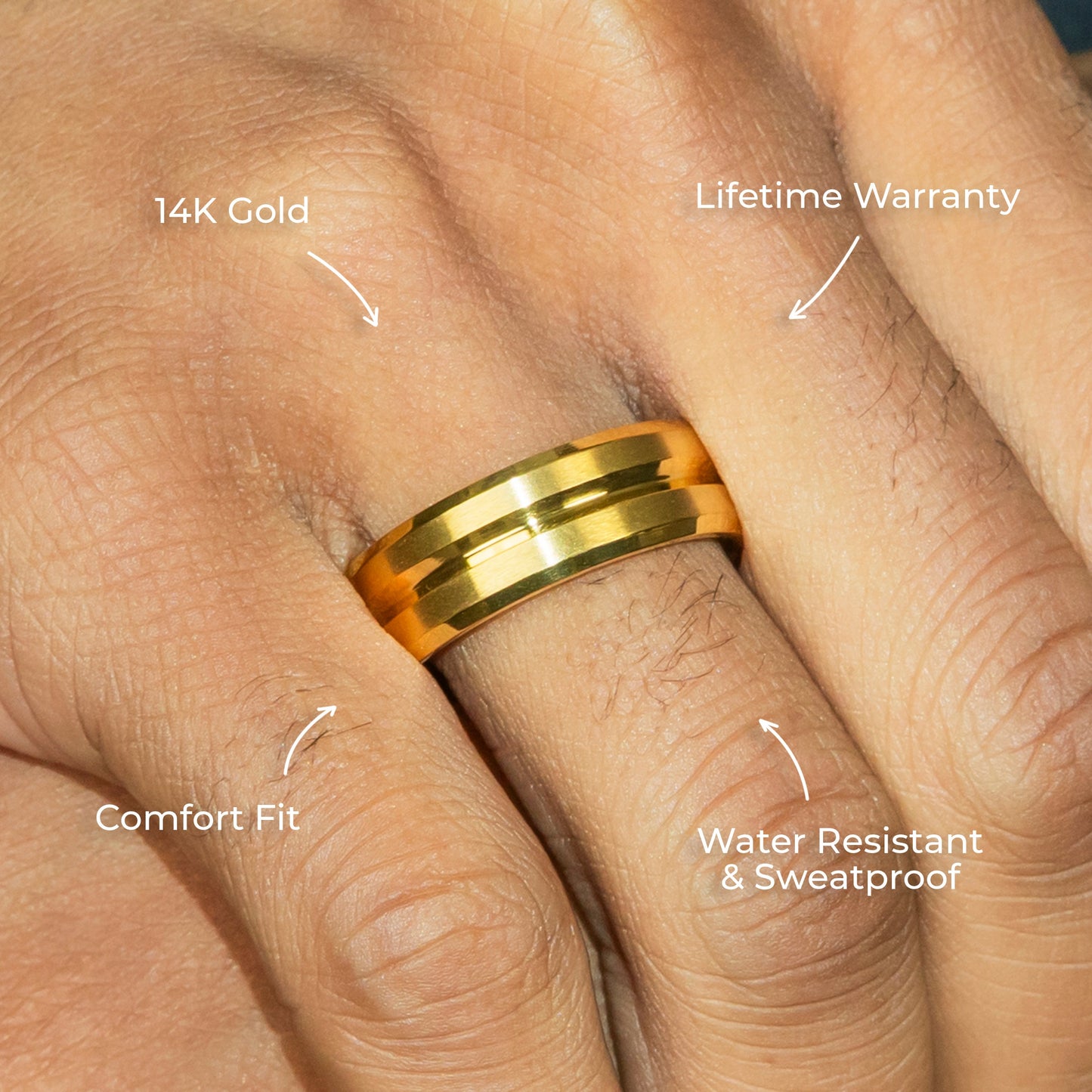 Mens Jewelry - Wedding Band Gold Ring | 9.5 Grams