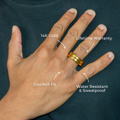 Mens Jewelry - Wedding Band Gold Ring | 9.5 Grams