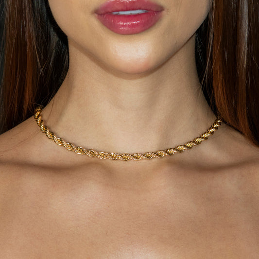 Gold Jewelry - Womens 14K Gold Chain Solid Rope