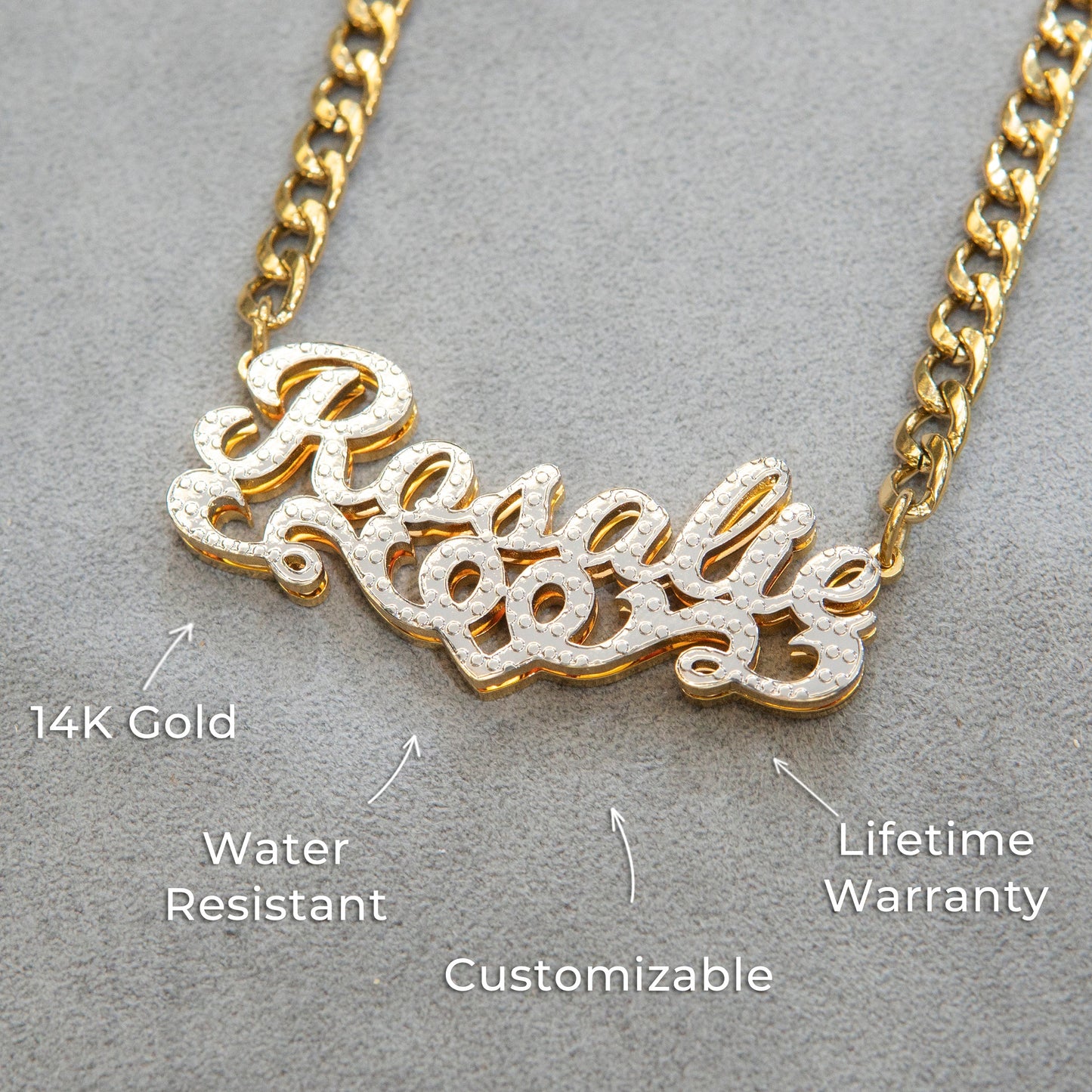 Women Jewelry - Gold Name Necklace | Style # N41