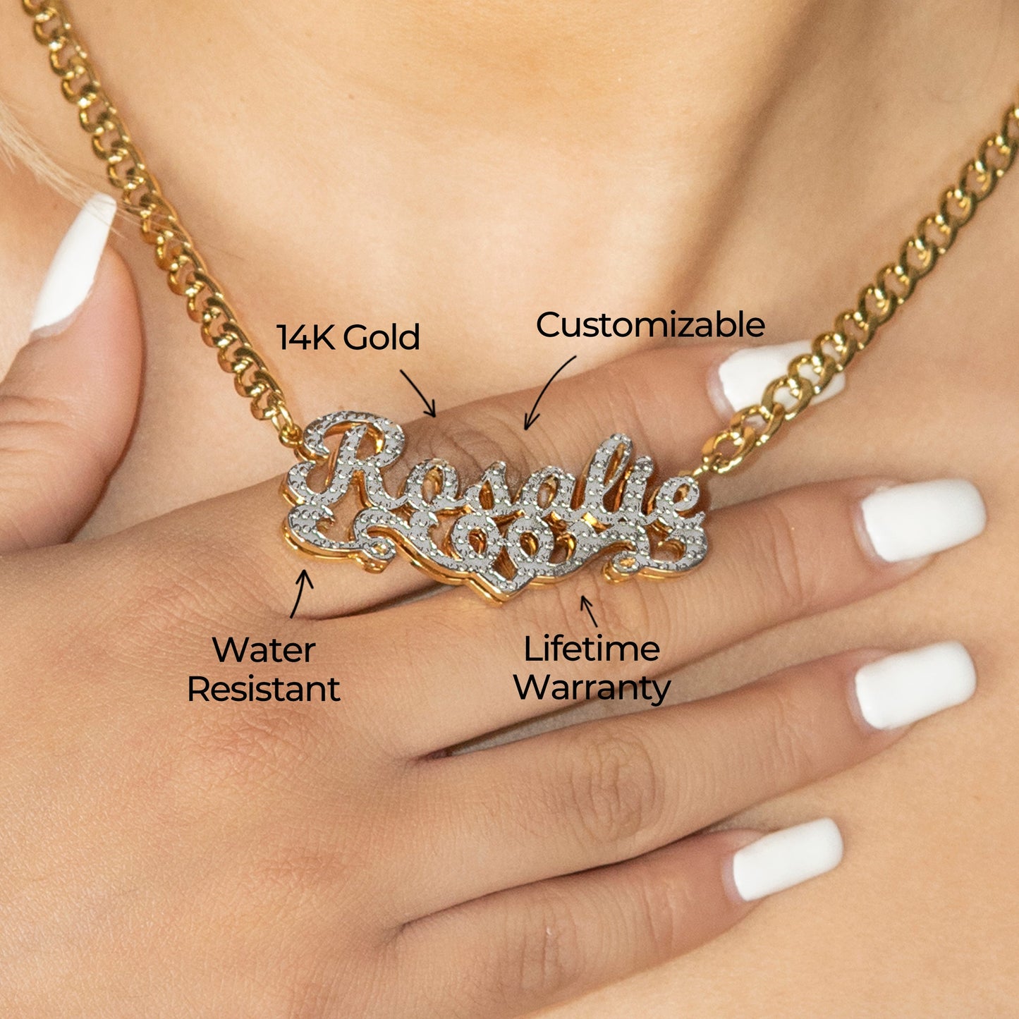 Women Jewelry - Gold Name Necklace | Style # N41