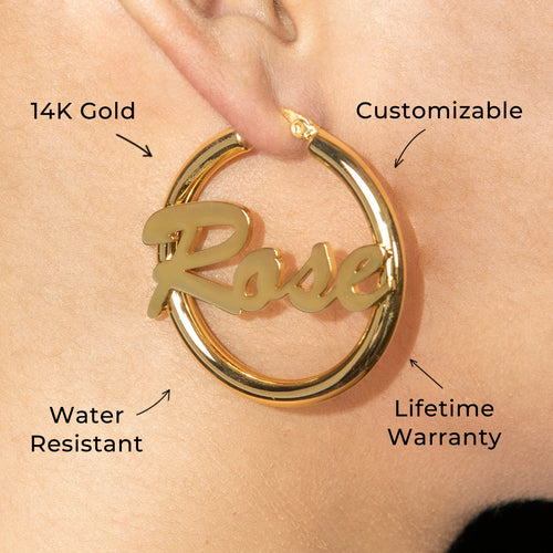 Women Jewelry - 14K Gold Hoop Earrings | Style # E13
