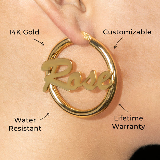 Women Jewelry - 14K Gold Hoop Earrings | Style # E13