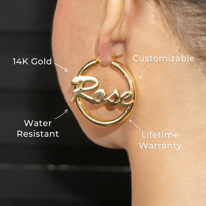 Women Jewelry - 14K Gold Hoop Earrings | Style # E13