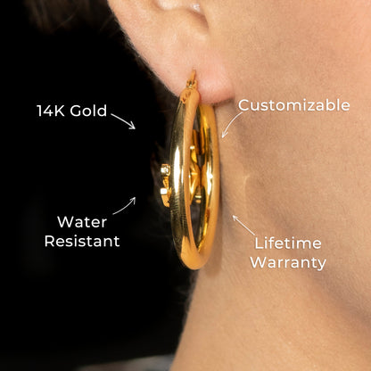 Women Jewelry - 14K Gold Hoop Earrings | Style # E13