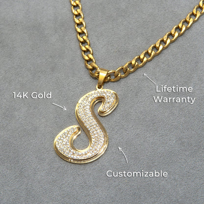 Women Jewelry - Initial Iced Out VVS Necklace | Style # 47