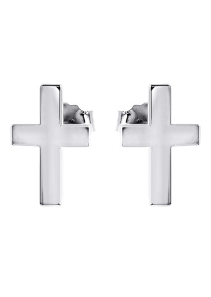 Mens Jewelry - Silver Cross Earrings for Men | Appx. 0.9 Grams
