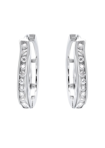 Mens Jewelry - Silver Round Iced Out VVS Stud Earrings for Men | Appx. 1.5 Grams