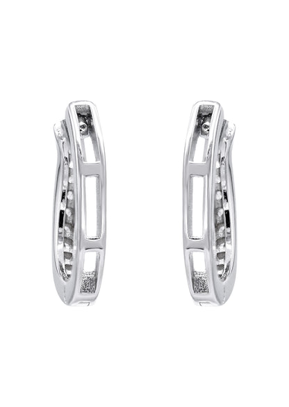 Mens Jewelry - Silver Round Iced Out VVS Stud Earrings for Men | Appx. 1.5 Grams