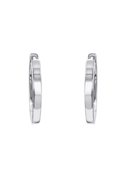 Mens Jewelry - Silver Iced Out VVS Hoop Earring for Men | Appx. 0.8 Grams