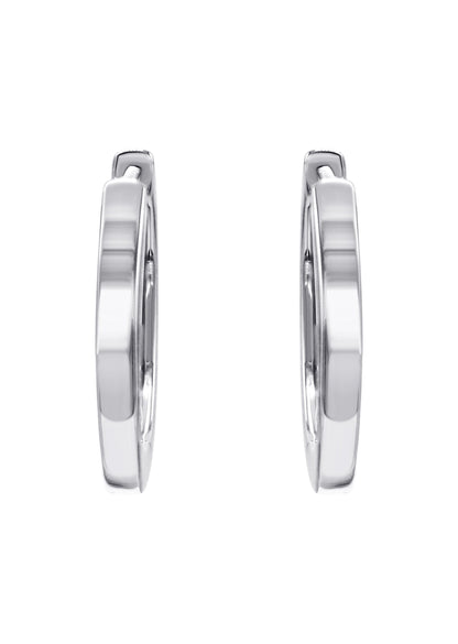 Mens Jewelry - Silver Iced Out VVS Hoop Earrings for Men | Appx. 2.7 Grams