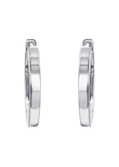 Mens Jewelry - Silver Iced Out VVS Hoop Earrings for Men | Appx. 2.7 Grams