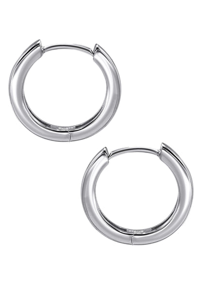 Mens Jewelry - Silver Iced Out VVS Hoop Earrings for Men | Appx. 2.7 Grams