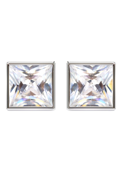 Mens Jewelry - Silver Iced Out VVS Stud Earrings for Men | Appx. 5.4 Grams