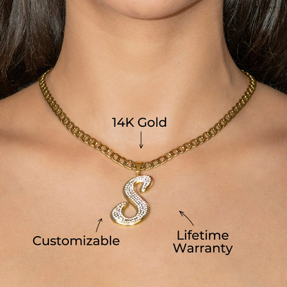 Women Jewelry - Initial Iced Out VVS Necklace | Style # 47