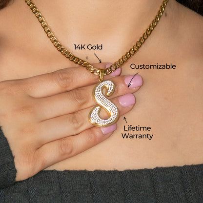 Women Jewelry - Initial Iced Out VVS Necklace | Style # 47